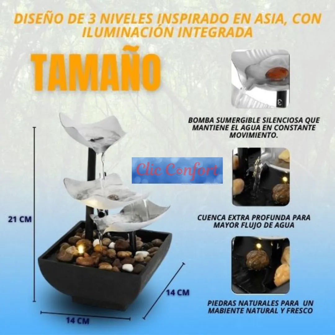 Fuente relajante Feng Shui + Luces LED - Transforma tu espacio en un oasis de tranquilidad