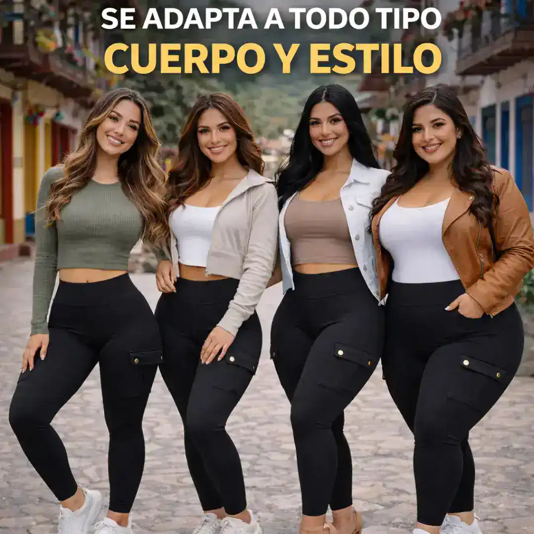 Leggins Cargo Latinalux - Levanta cola, control abdomen y bolsillos.🔥 Últimas unidades