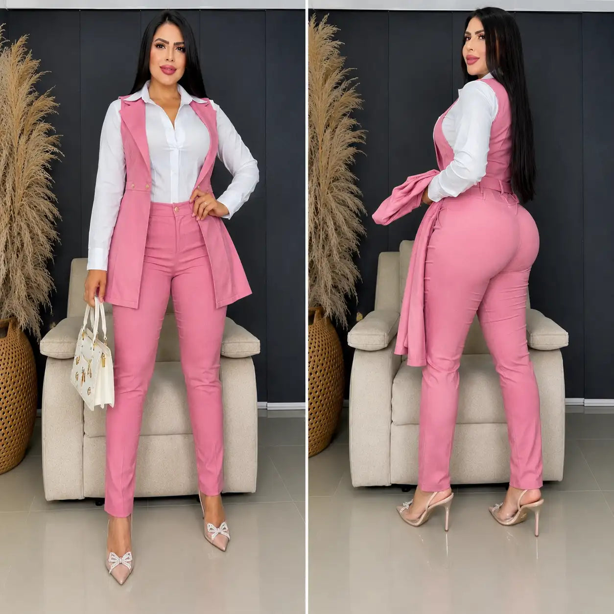 SET 3 PIEZAS LATINA LUX-  Chaleco + pantalon 🎁 camisa de obsequio