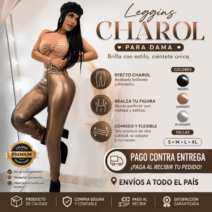 Leggins Charol - Levanta Cola, control abdomen y realza tu figura