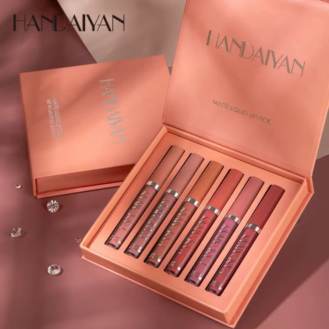 Set x 6 Labiales líquido mate Handaiyan – Labios que enamoran todo el día, color que perdura.🎁HOY 50% DCTO