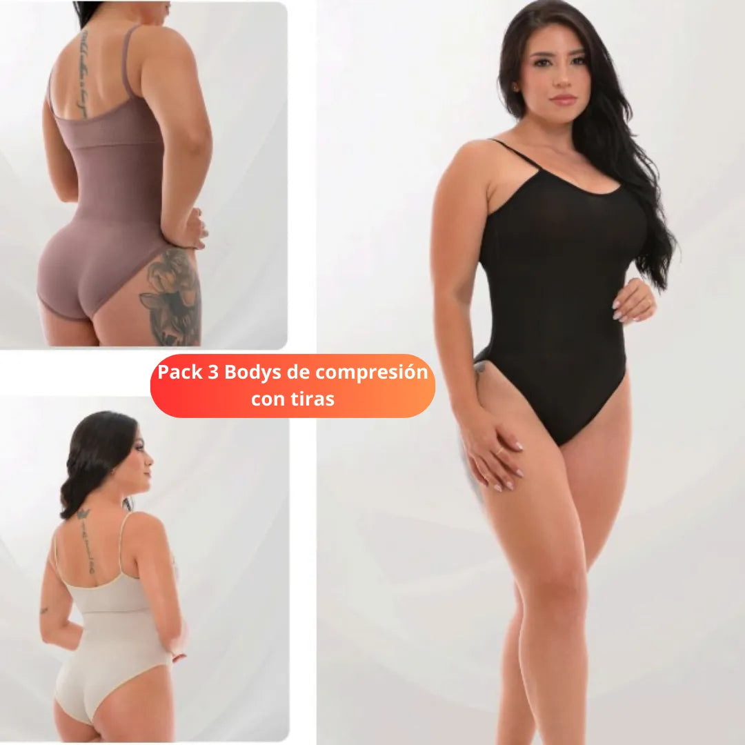 PAGUE 1 Y LLEVE 3 Body de compresión con tiras - Moldea tu cintura y esconde los rollitos 🔥 Últimas unidades