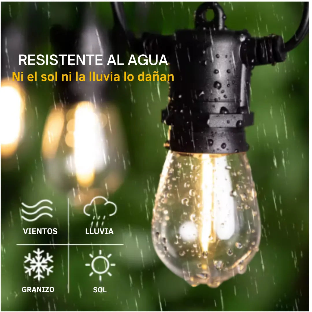 Guirnalda LED con panel solar para exteriores - Ilumina tus espacios y ahorra energía eléctrica🎁HOY 50%DCTO