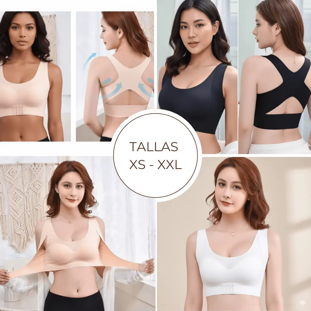 PAGA 1 y LLEVA 3 Brasier corrector de Postura con copa universal -  Corrige tu postura y realza tus senos sin apretar🎁(Blanco, negro y beige)