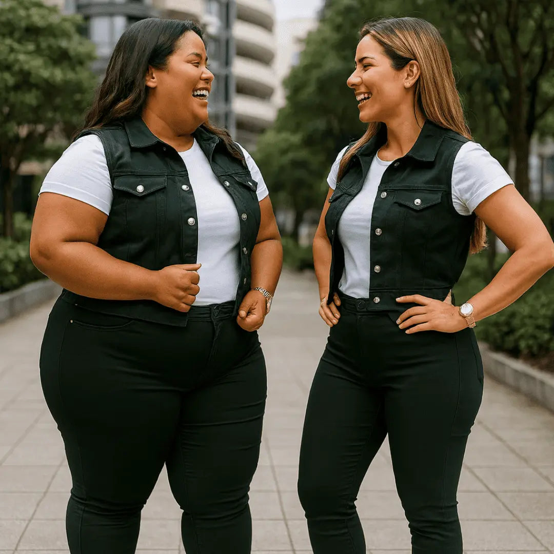 🎁 PANTALON+CHALECO+CAMISETA+CINTURON - Tela licrada que moldea el cuerpo y realza la cola