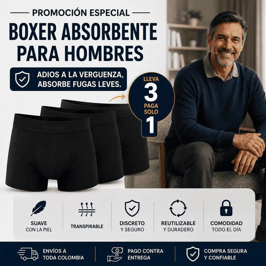 GRAN OFERTA (PAGA 1 Y LLEVA 3) - BOXER INCONTINENCIA 💧 Tecnología diseñada para atrapar pequeñas fugas!