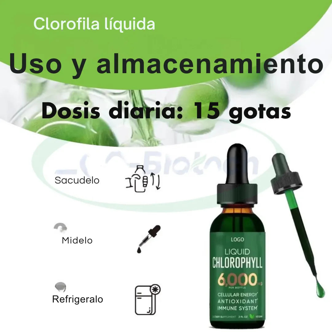 Gotas de Clorofila Líquida – Limpia las toxinas y fortalece el Sistema Inmunológico 🎁 Oferta por hoy