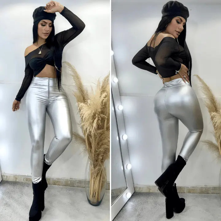 Leggins Charol - Levanta Cola, control abdomen y realza tu figura