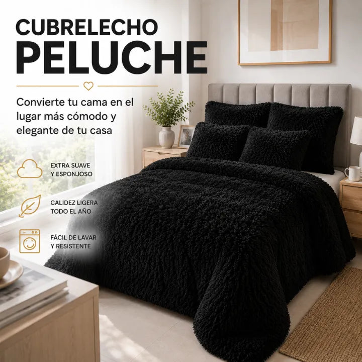 Cubrelecho Peluche cama doble - Transforma tu habitación aburrida en un espacio elegante, cómodo y lleno de confort