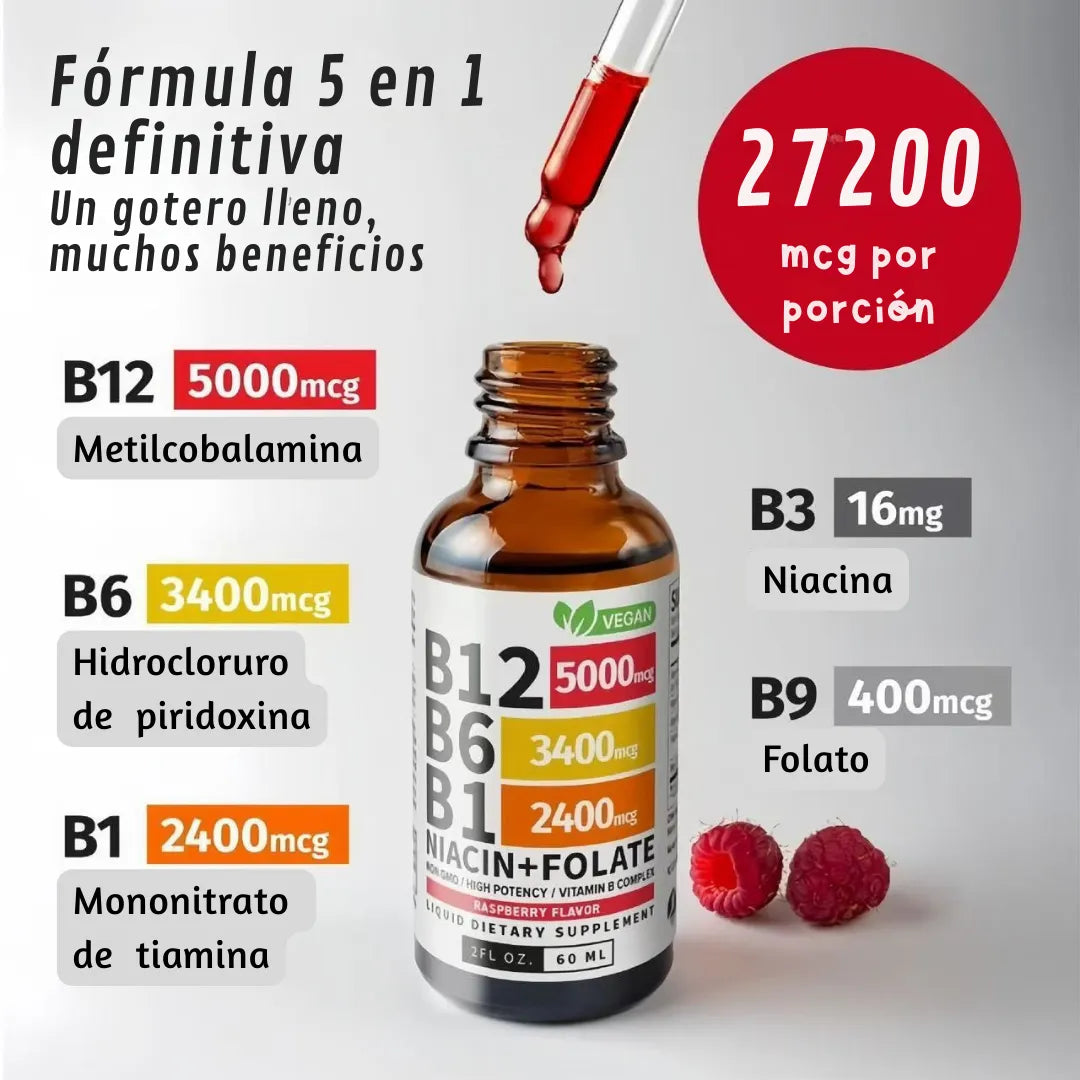 Complejo de Vitamina B 5 en 1 - Más Energía, Mejor Enfoque, Mejor Día 🎁DCTO POR HOY
