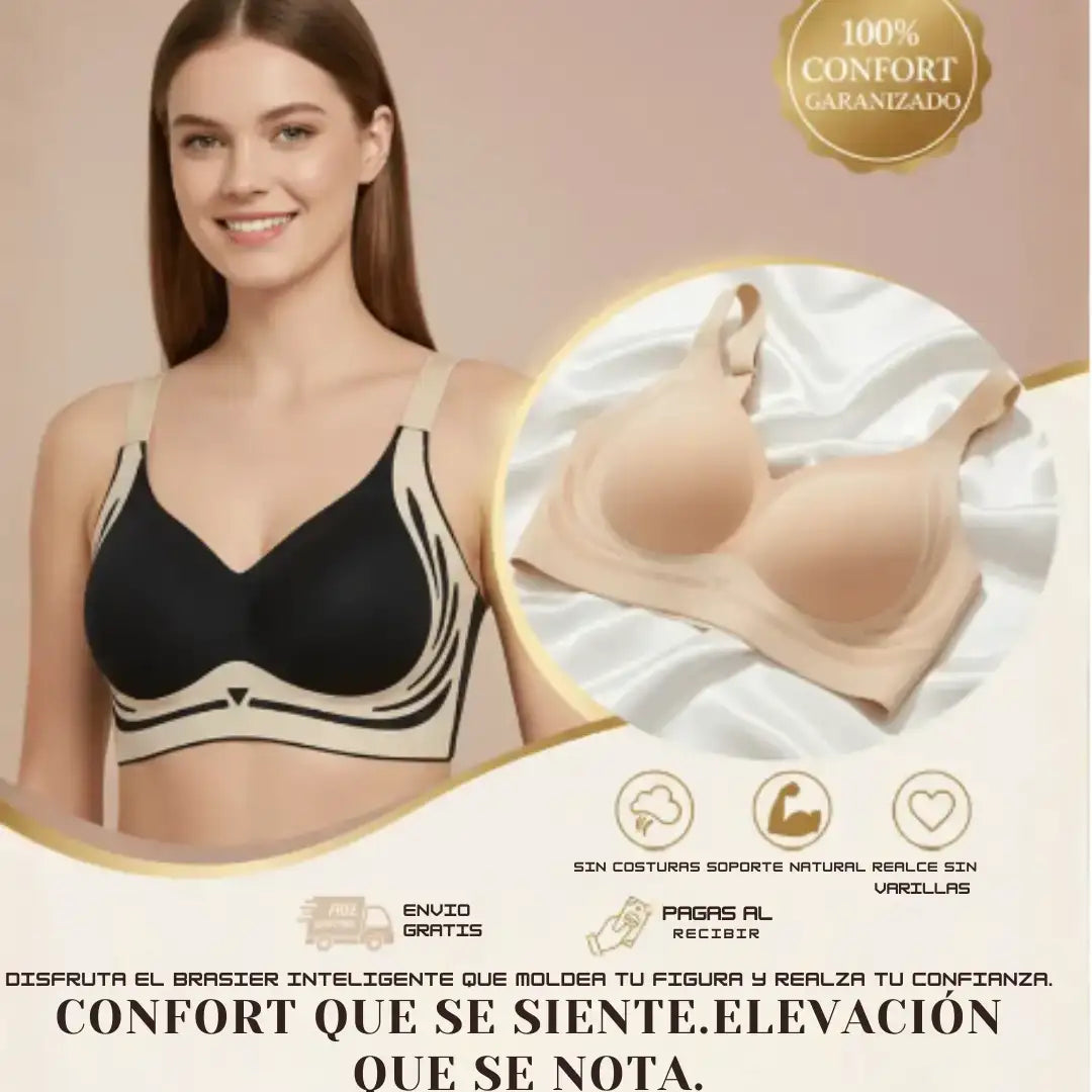 PAGUE 1 Y LLEVE 3  Brasier push-up reafirmante sin varillas y costuras-Comodidad real, soporte diario y ajuste perfecto. 🎁(Beige,negro,azul y verde)