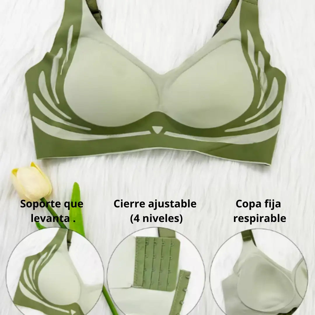 PAGUE 1 Y LLEVE 3  Brasier push-up sin varillas, sin costuras - Comodidad real, realza tus senos sin apretar.🎁(Beige, negro, gris y verde)