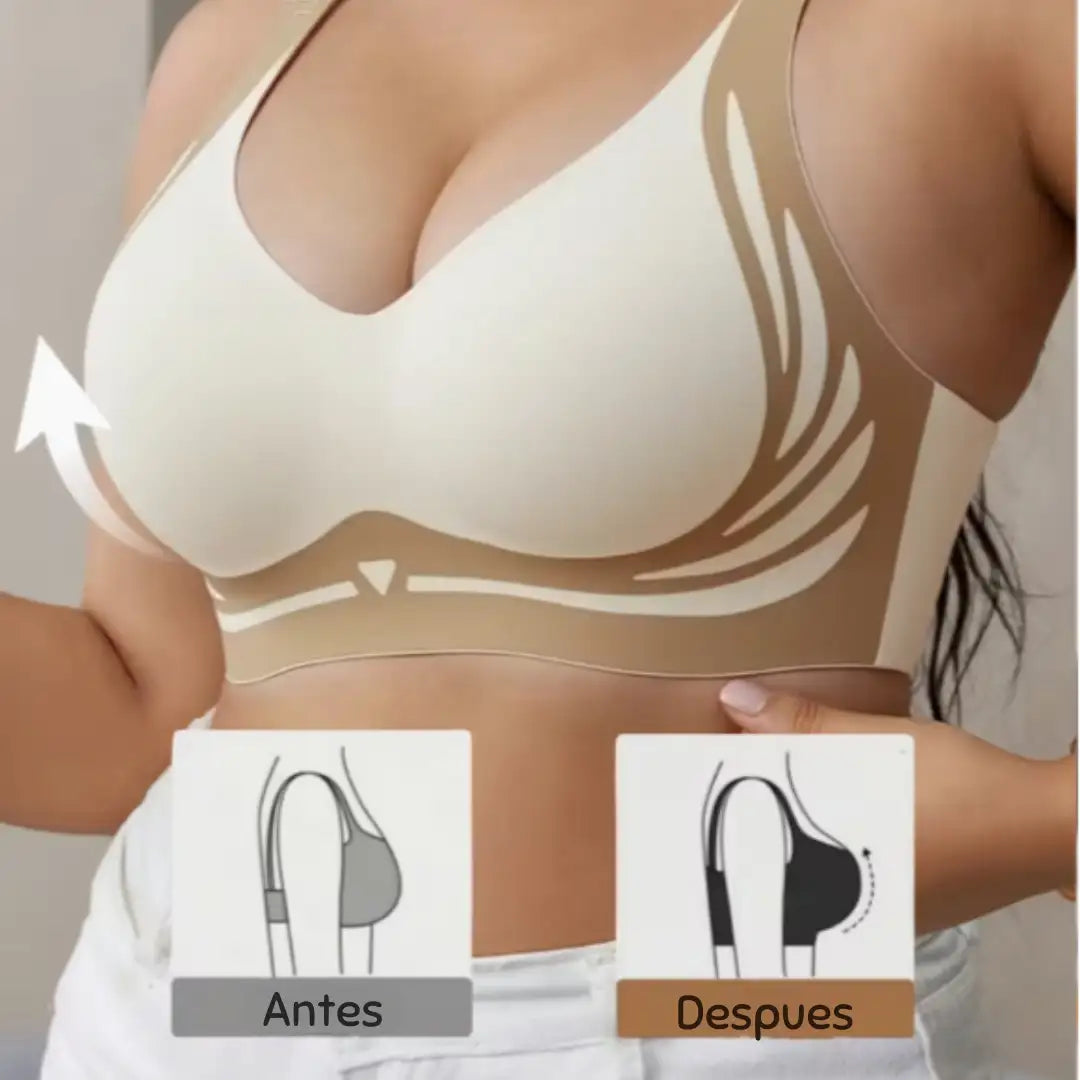 PACK X 3 Combo brasier push-up reafirmante sin varillas y costuras-Comodidad real, soporte diario y ajuste perfecto.🎁(Beige,negro,azul y verde)