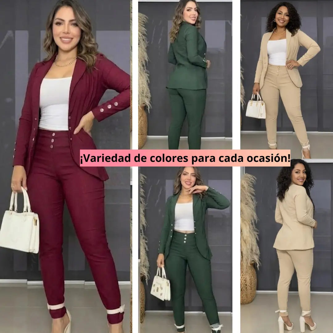 Conjunto Elegance: Blazer + Pantalón 🎁 Blusa de obsequio
