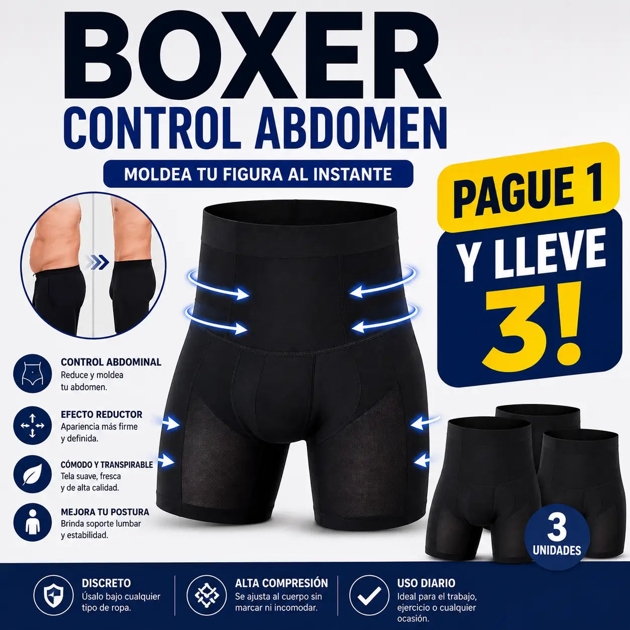boxer control abdomen - Simplemente la ropa se ajusta mucho mejor!