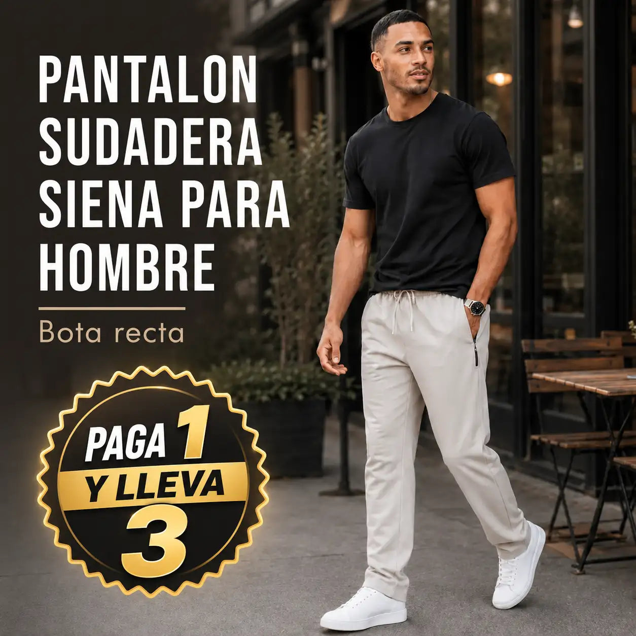 PROMO! PANTALON SUDADERA SIENA BOTA RECTA PARA HOMBRE: perfecto para el dia a dia.