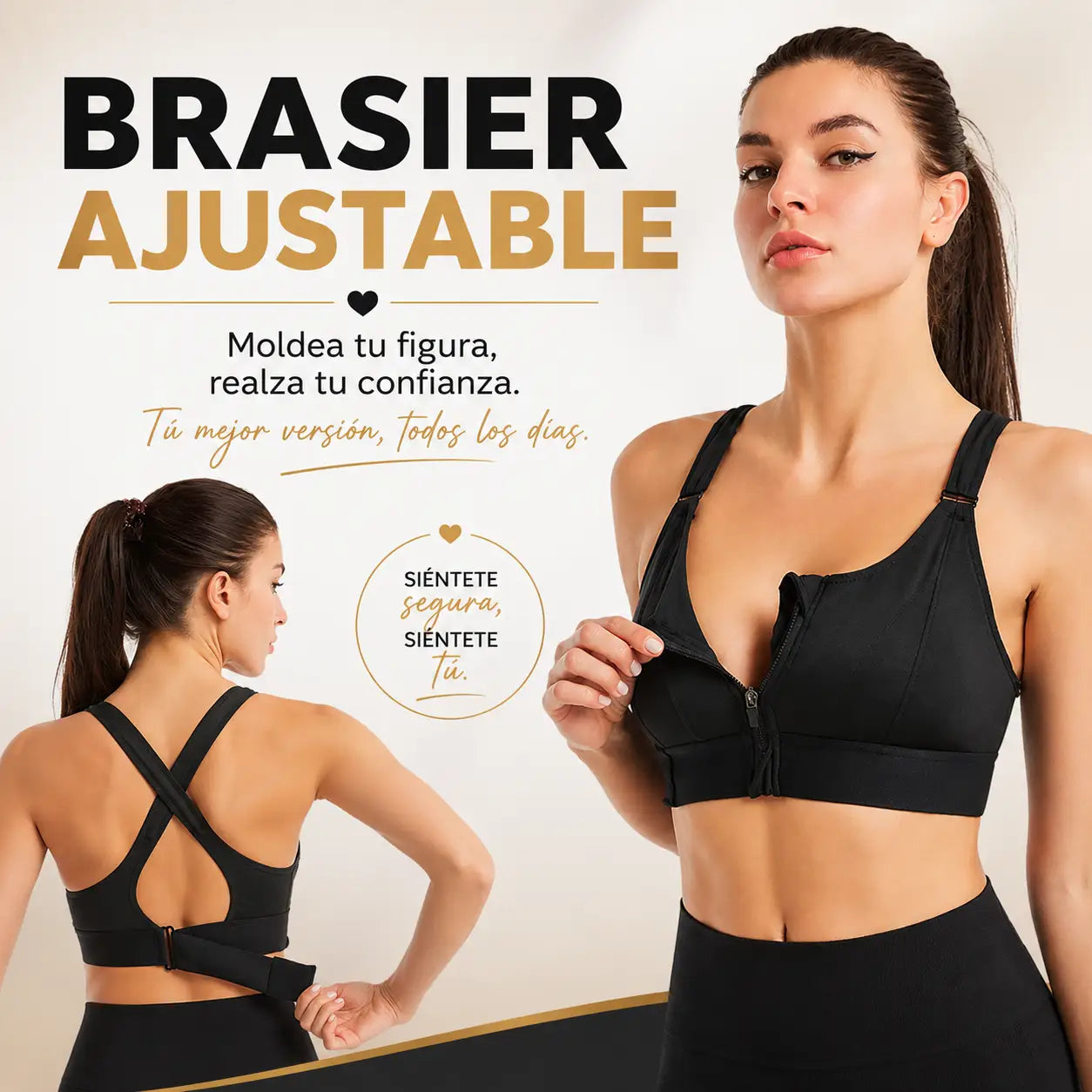 Brasier ajustable- corrige tu postura y realza tu busto sin apretar.