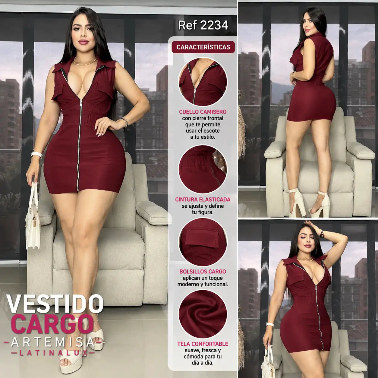VESTIDO ARTEMISA LATINALUX; combina actitud, comodidad y feminidad.
