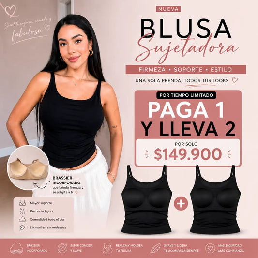 OFERTA! PAGA 1  Y LLEVA 2- BLUSA CON SUJETADOR, Dos prendas en una, mayor comodidad!