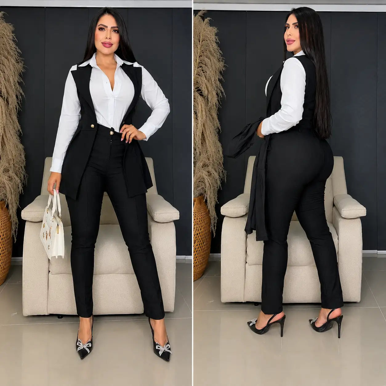 SET 3 PIEZAS LATINA LUX-  Chaleco + pantalon 🎁 camisa de obsequio