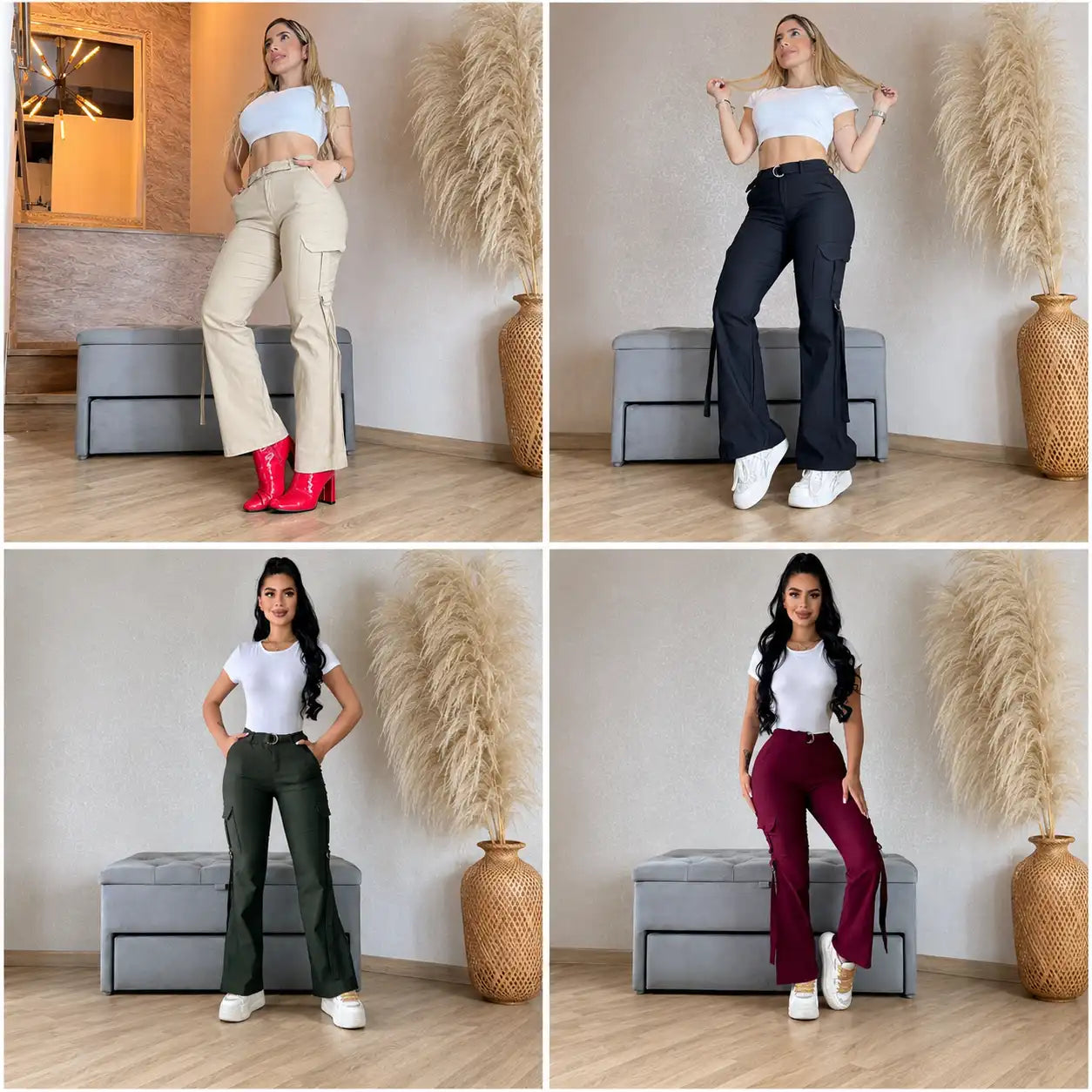 PROMO! PANTALON CARGO + CAMISETA BLANCA 🎁OBSEQUIO CINTURON.🎁