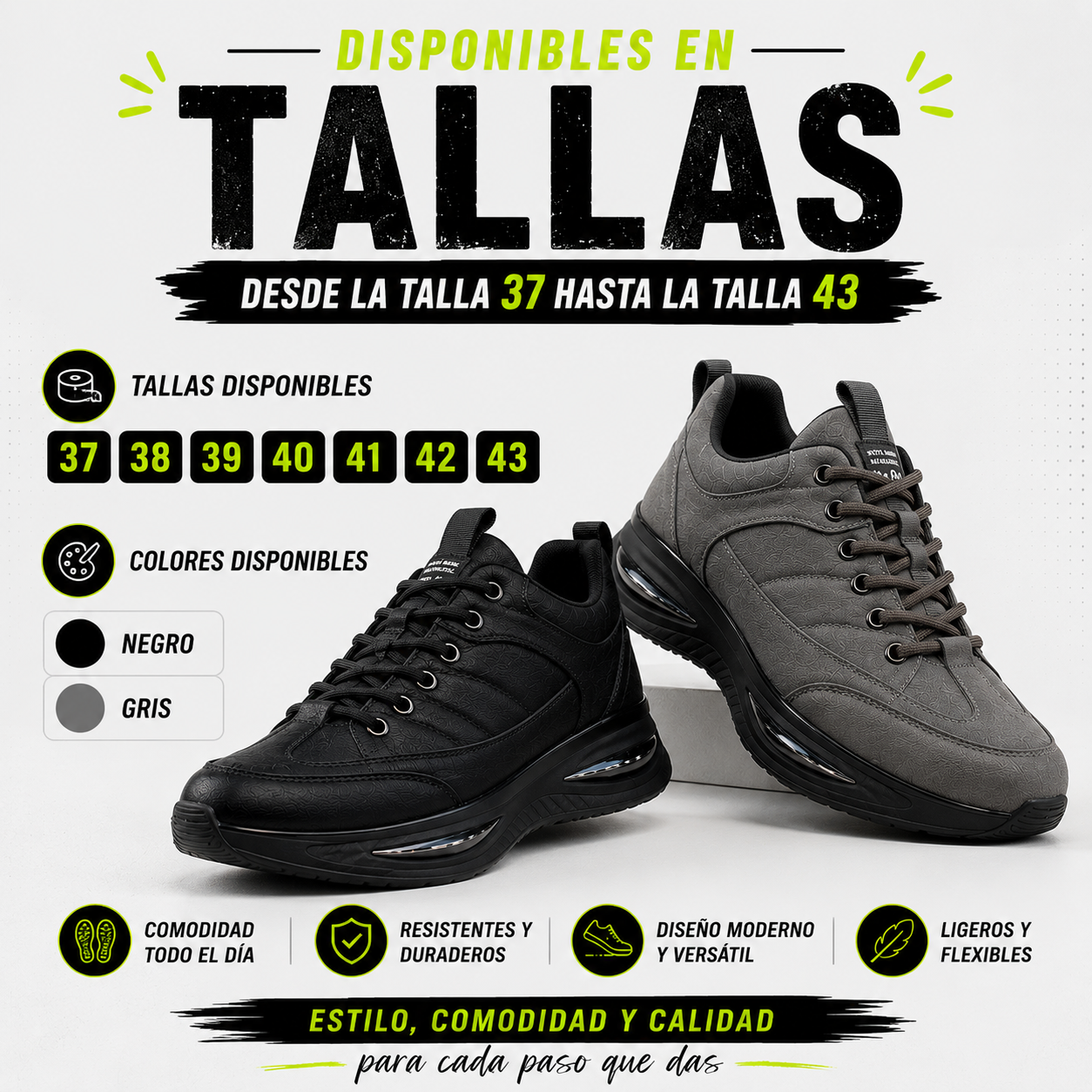 ZAPATOS CASUALES PARA HOMBRE OUTDOOR- diseñados para soportar caminatas, trabajo y uso constante.