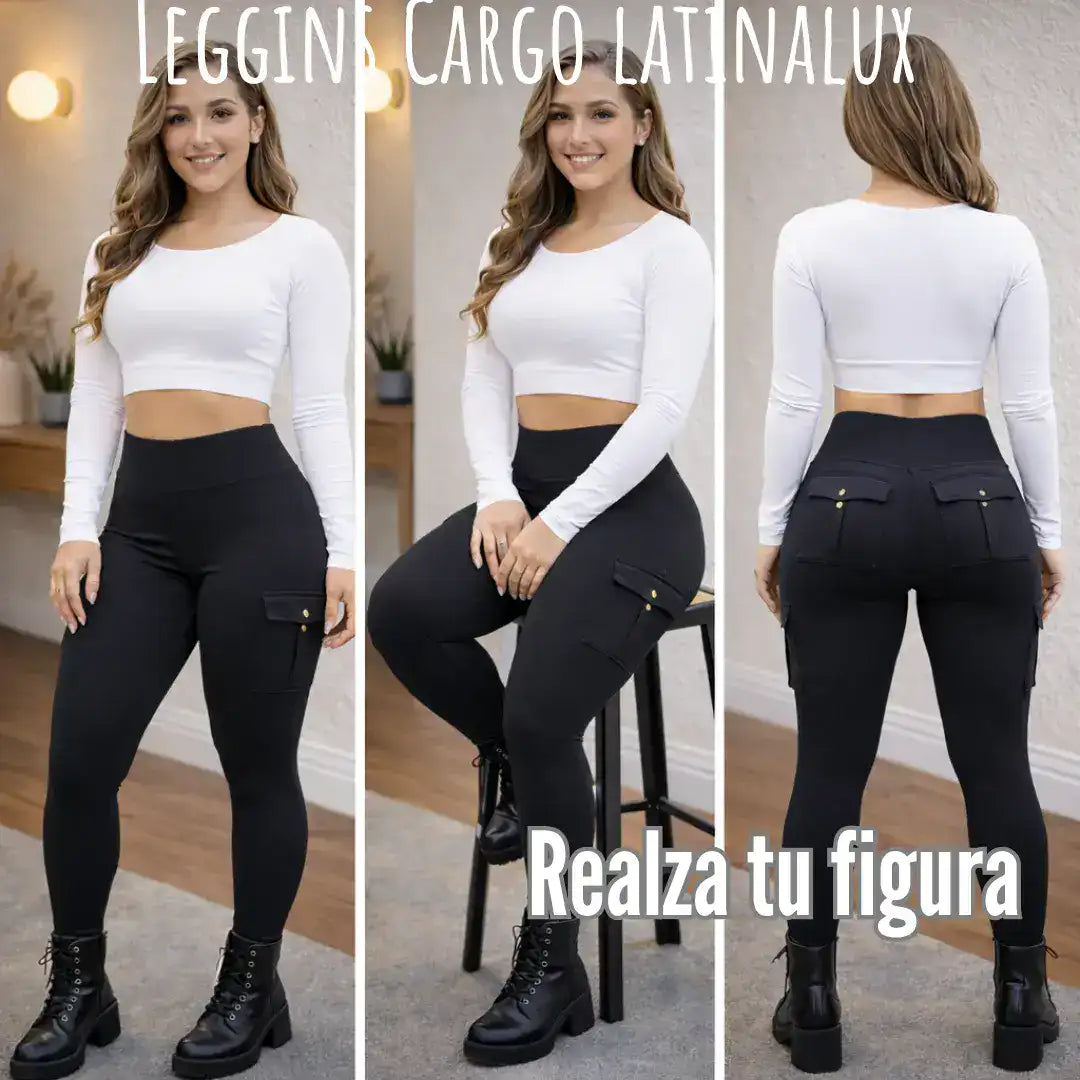 Leggins Cargo Latinalux - Levanta cola, control abdomen y bolsillos.🔥 Últimas unidades