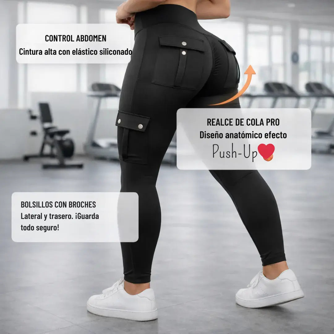 Leggins Cargo Latinalux - Levanta cola, control abdomen y bolsillos.🔥 Últimas unidades