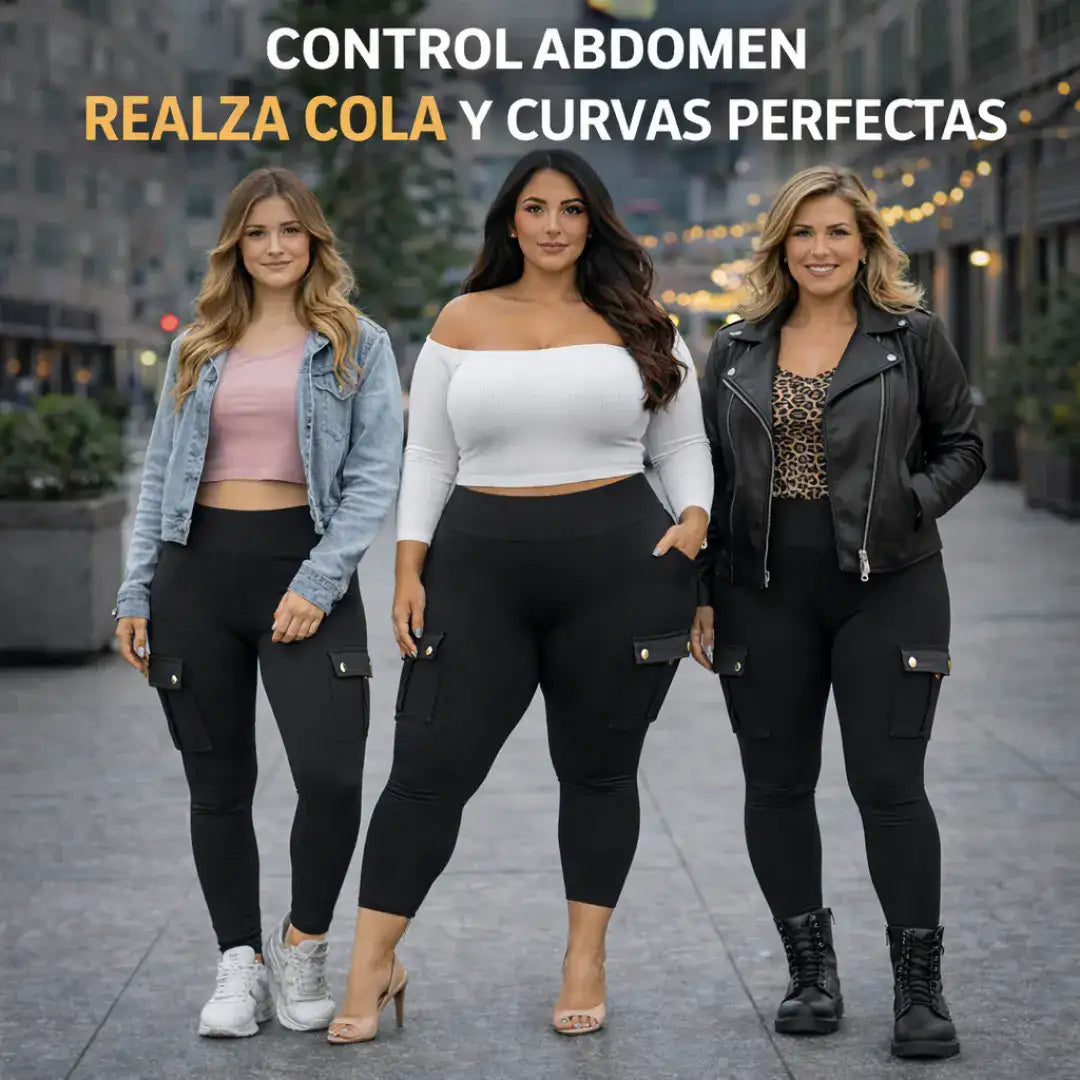Leggins Cargo Latinalux - Levanta cola, control abdomen y bolsillos.🔥 Últimas unidades