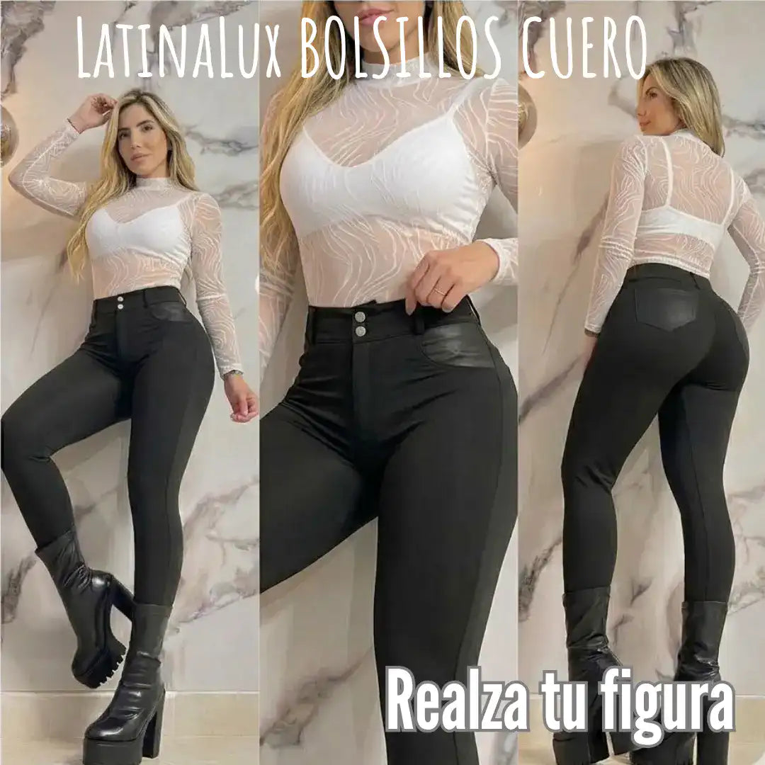 Pantalón con bolsillos efecto cuero - Control abdomen y levanta Cola.🔥 El regalo ideal para el día de las madres