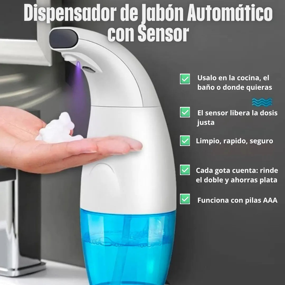 Dispensador de Jabón Automático con Sensor-Reduce el desperdicio de jabón y evita el contacto con los gérmenes💥Solo hoy con 50% DESCUENTO