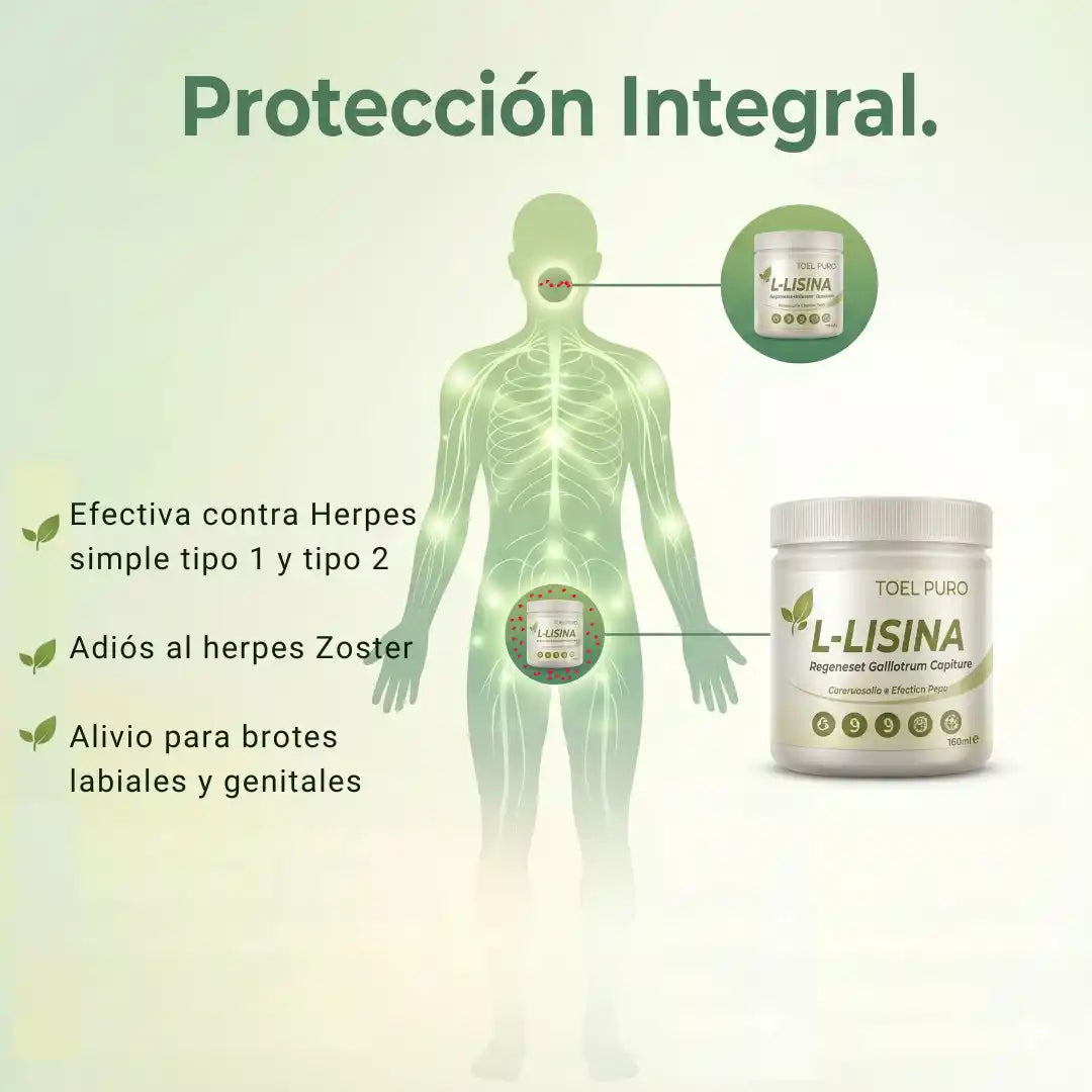 L-Lisina Pura 100% en Polvo: Controla el brote de herpes en tu cuerpo y evita su reaparición.