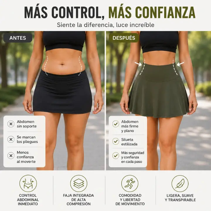 Falda Short Control De Abdomen-Moldea tu cintura y te brinda mayor seguridad en cada movimiento.
