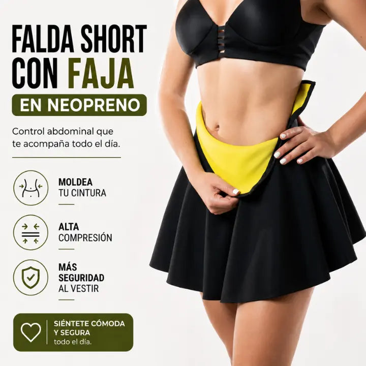 Falda Short Control De Abdomen-Moldea tu cintura y te brinda mayor seguridad en cada movimiento.