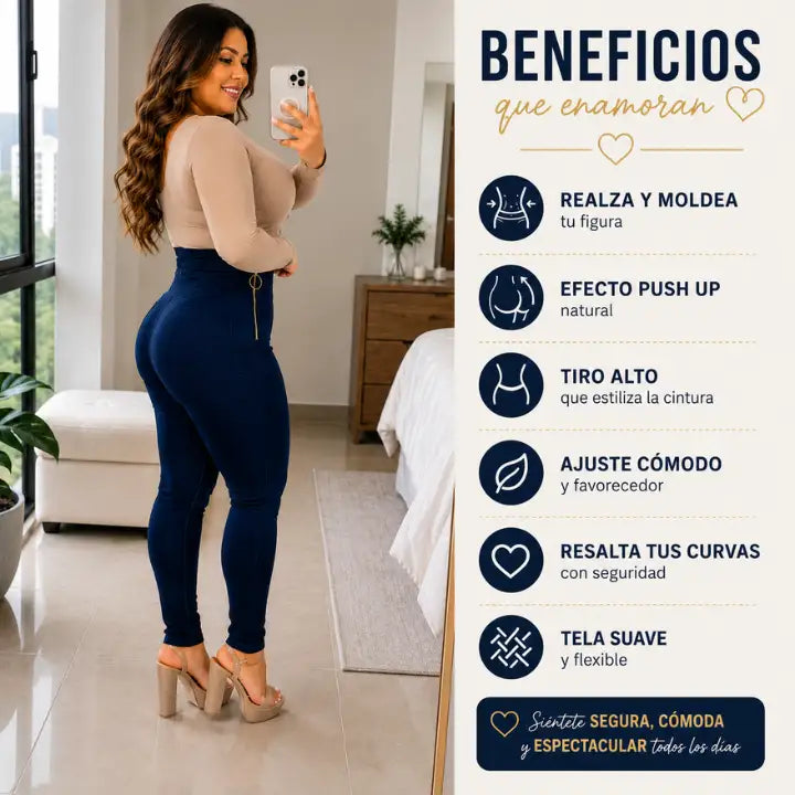 Jeans Navy Latinalux-Levanta cola, control abdomen y realza tu figura.