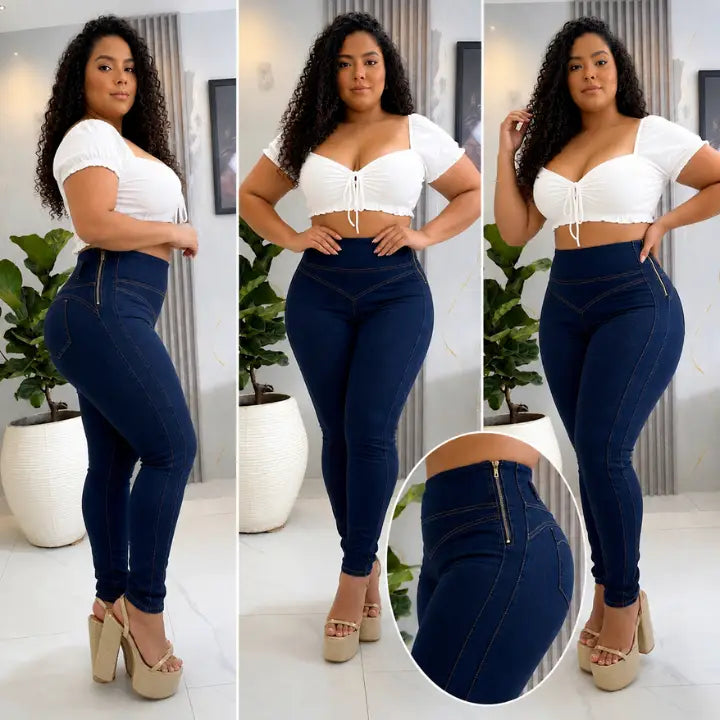 Jeans Navy Latinalux-Levanta cola, control abdomen y realza tu figura.