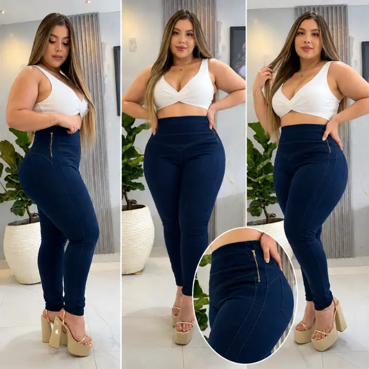 Jeans Navy Latinalux-Levanta cola, control abdomen y realza tu figura.