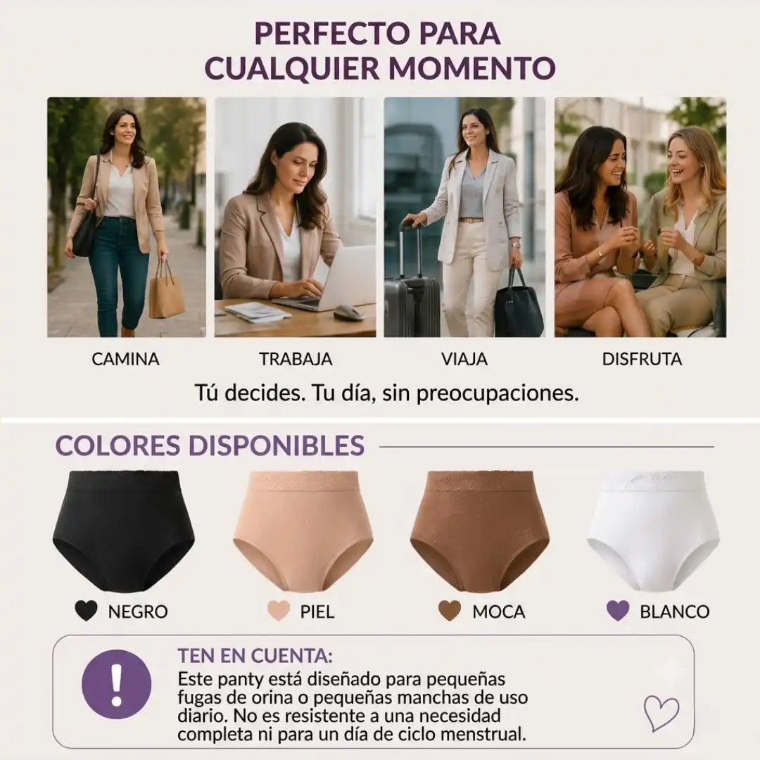 PAGA 1 LLEVA 3 🎁Panty Incontinencia leve- Recupera tu seguridad y luce espectacular sin que nadie note la diferencia