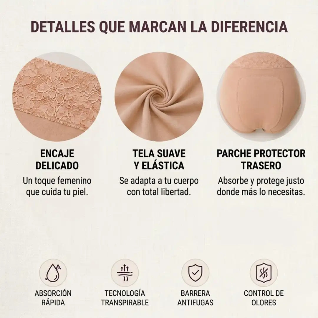 PAGA 1 LLEVA 3 🎁Panty Incontinencia leve- Recupera tu seguridad y luce espectacular sin que nadie note la diferencia