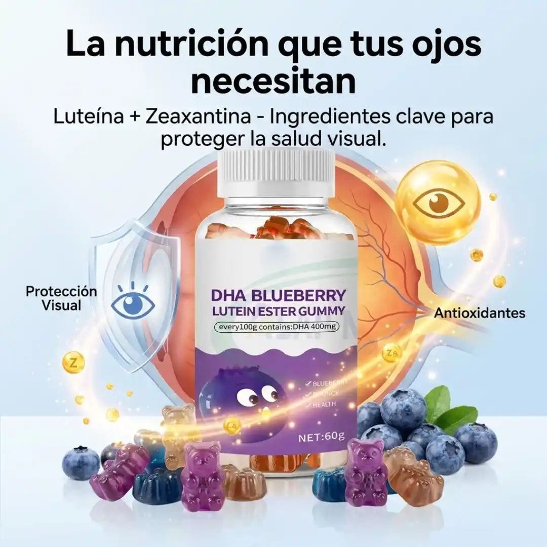 Gomitas de Luteína - Descansa tu vista en minutos al día. Gomitas para proteger tus ojos
