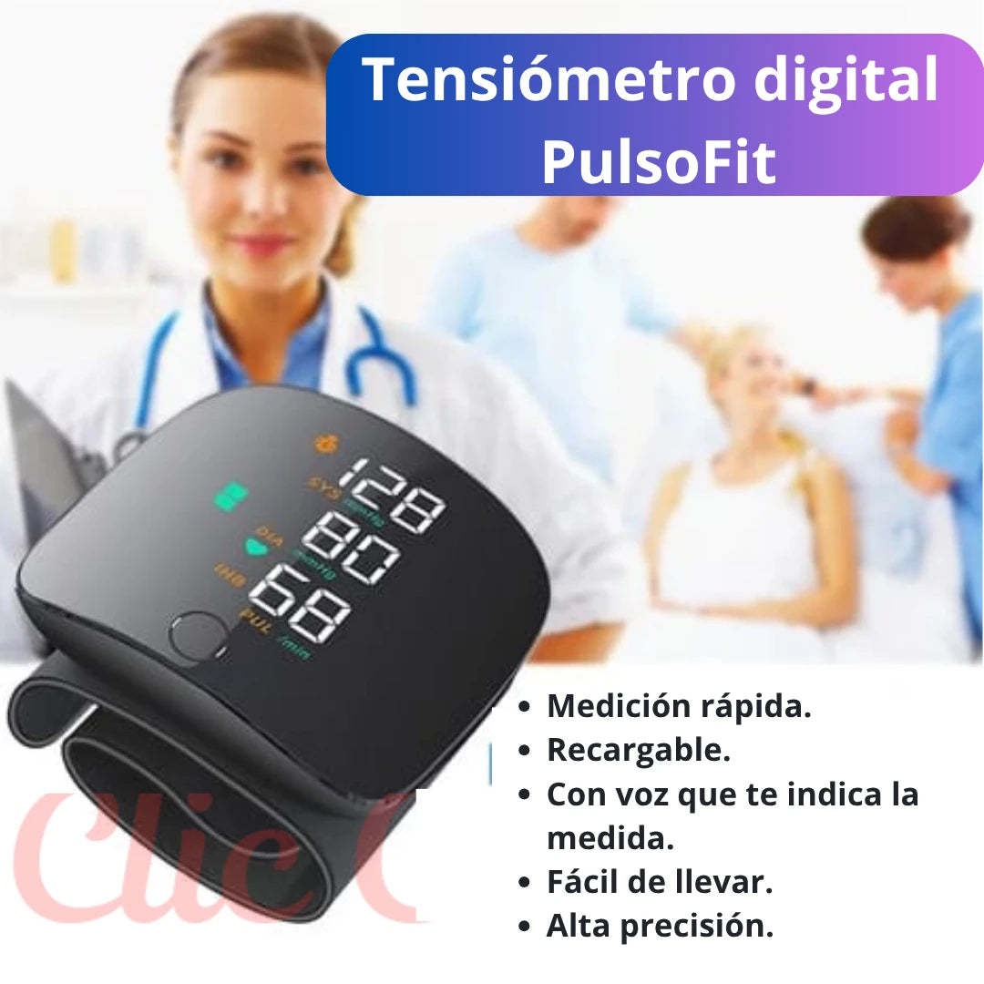 Tensiómetro de muñeca recargable - PulsoFit
