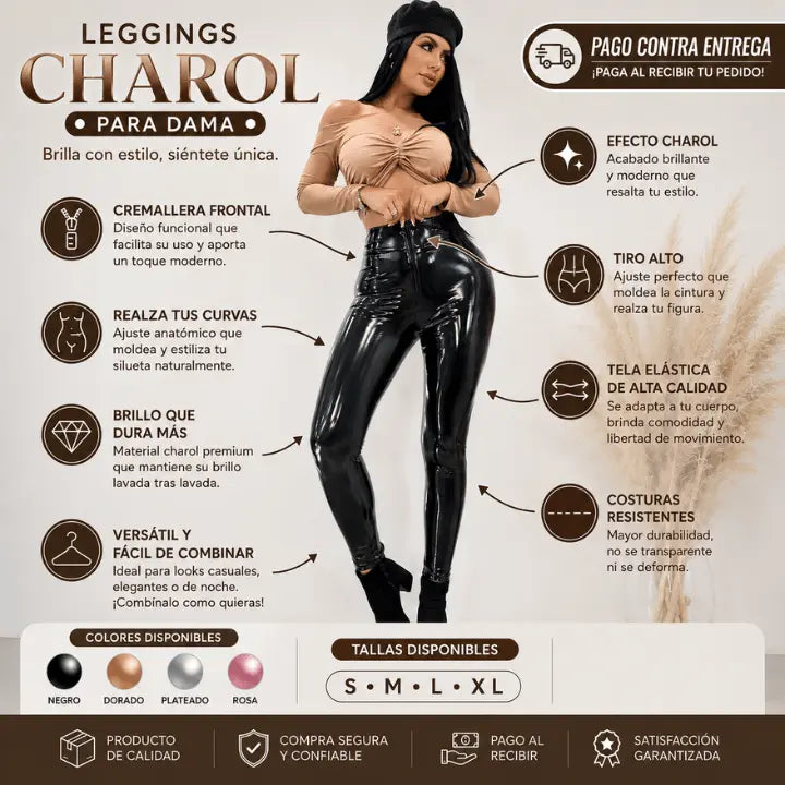 Leggins Charol - Levanta Cola, control abdomen y realza tu figura