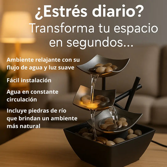 Fuente relajante Feng Shui + Luces LED - Transforma tu espacio en un oasis de tranquilidad