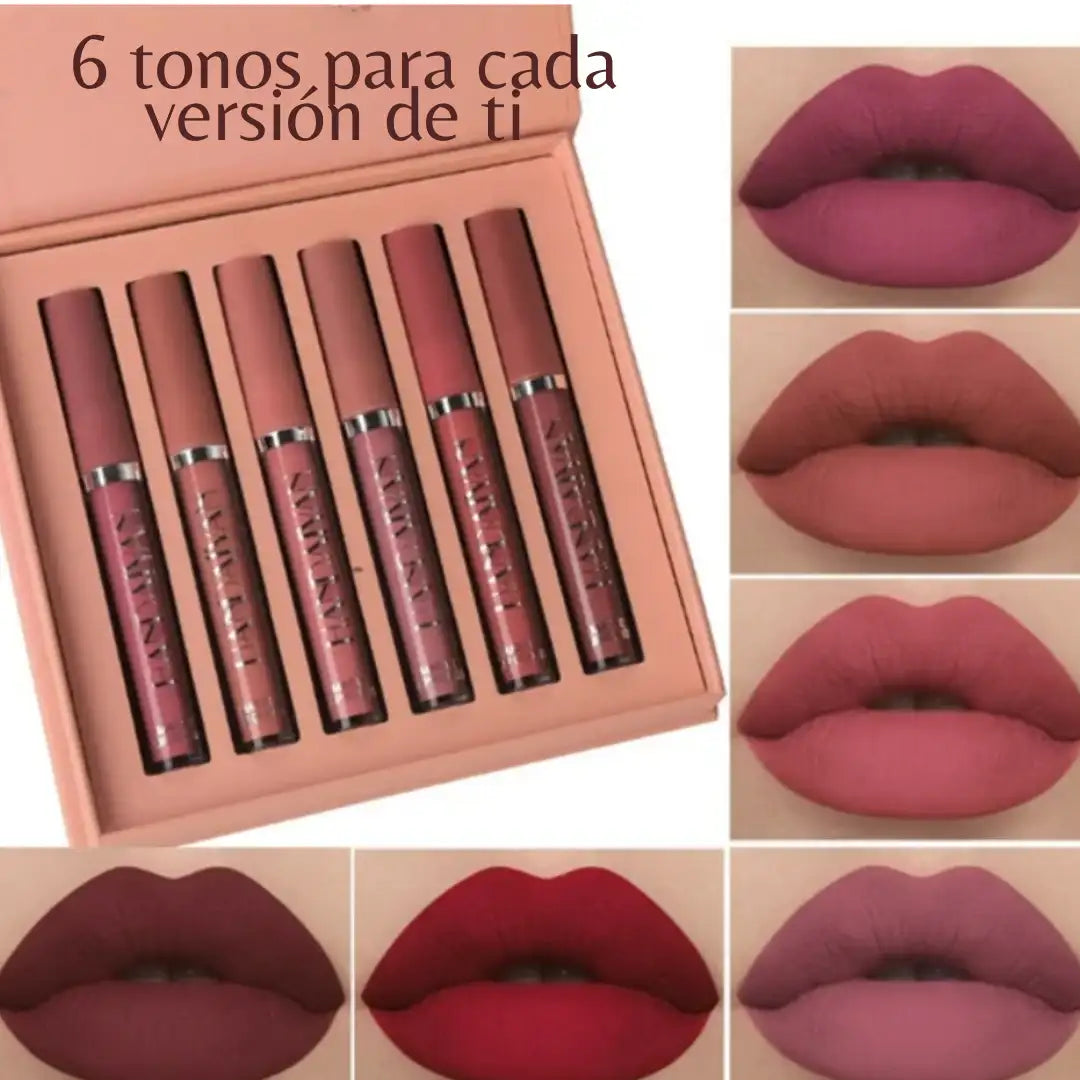 Set x 6 Labiales líquido mate Handaiyan – Labios que enamoran todo el día, color que perdura.🎁HOY 50% DCTO