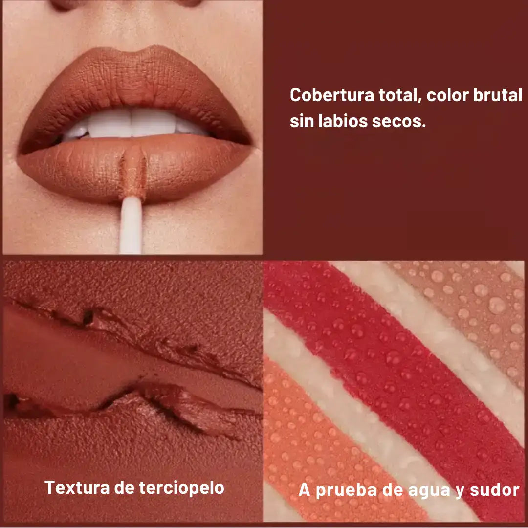 Set x 6 Labiales líquido mate Handaiyan – Labios que enamoran todo el día, color que perdura.🎁HOY 50% DCTO
